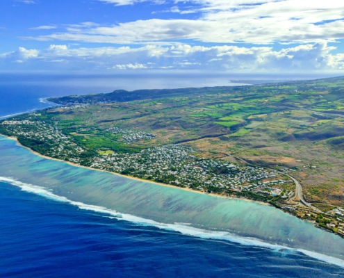 Vue de La Réunion, île bénéficiant de la proximité océan Indien pour son secrétariat externalisé